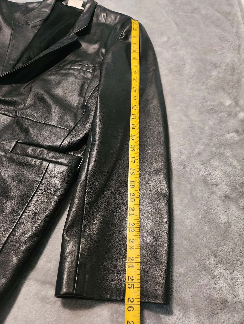 Men's Black Leather Vintage Blazer Jacket